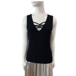 St John Sport Knit Black Tank